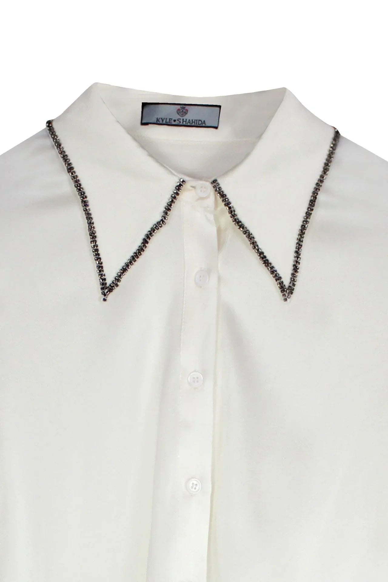 Designer Button Down Shirt In White