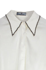 Designer Button Down Shirt In White