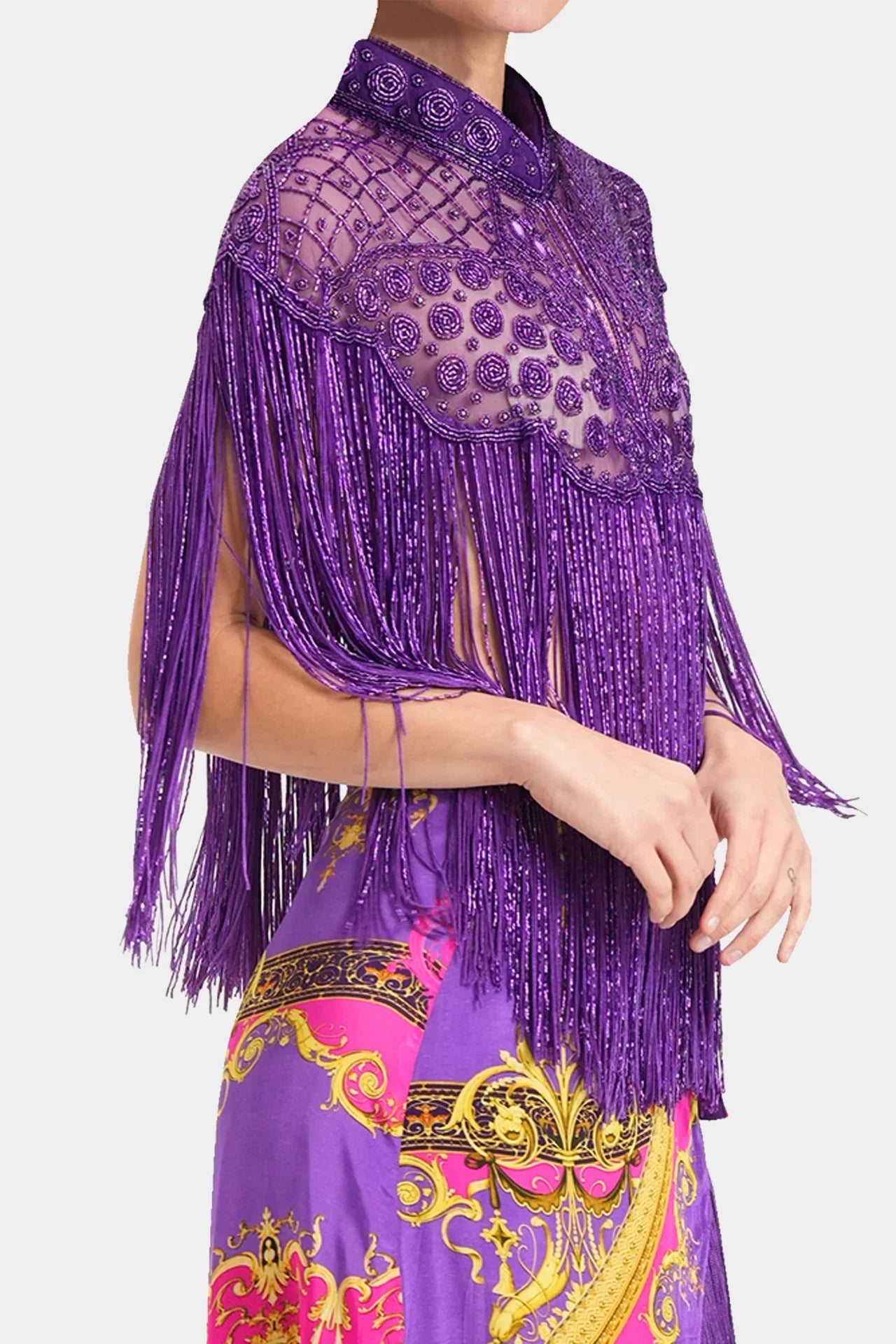 Crochet Short Jacket in Purple