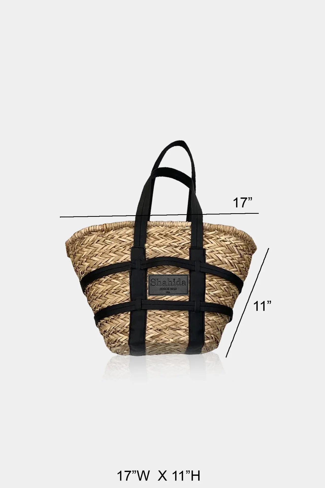 Bold Black Strap Woven Tote Bag