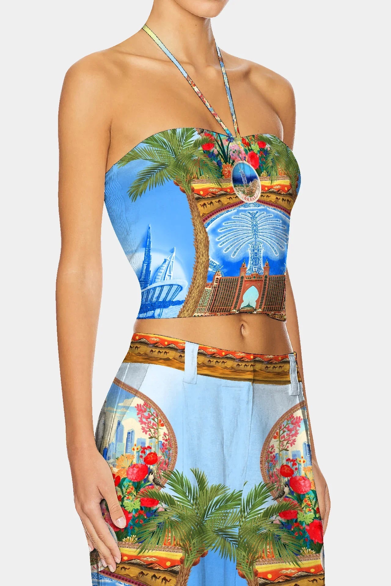 Designer Blue Crop Top