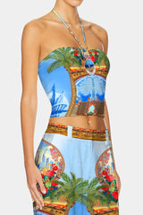 Designer Blue Crop Top