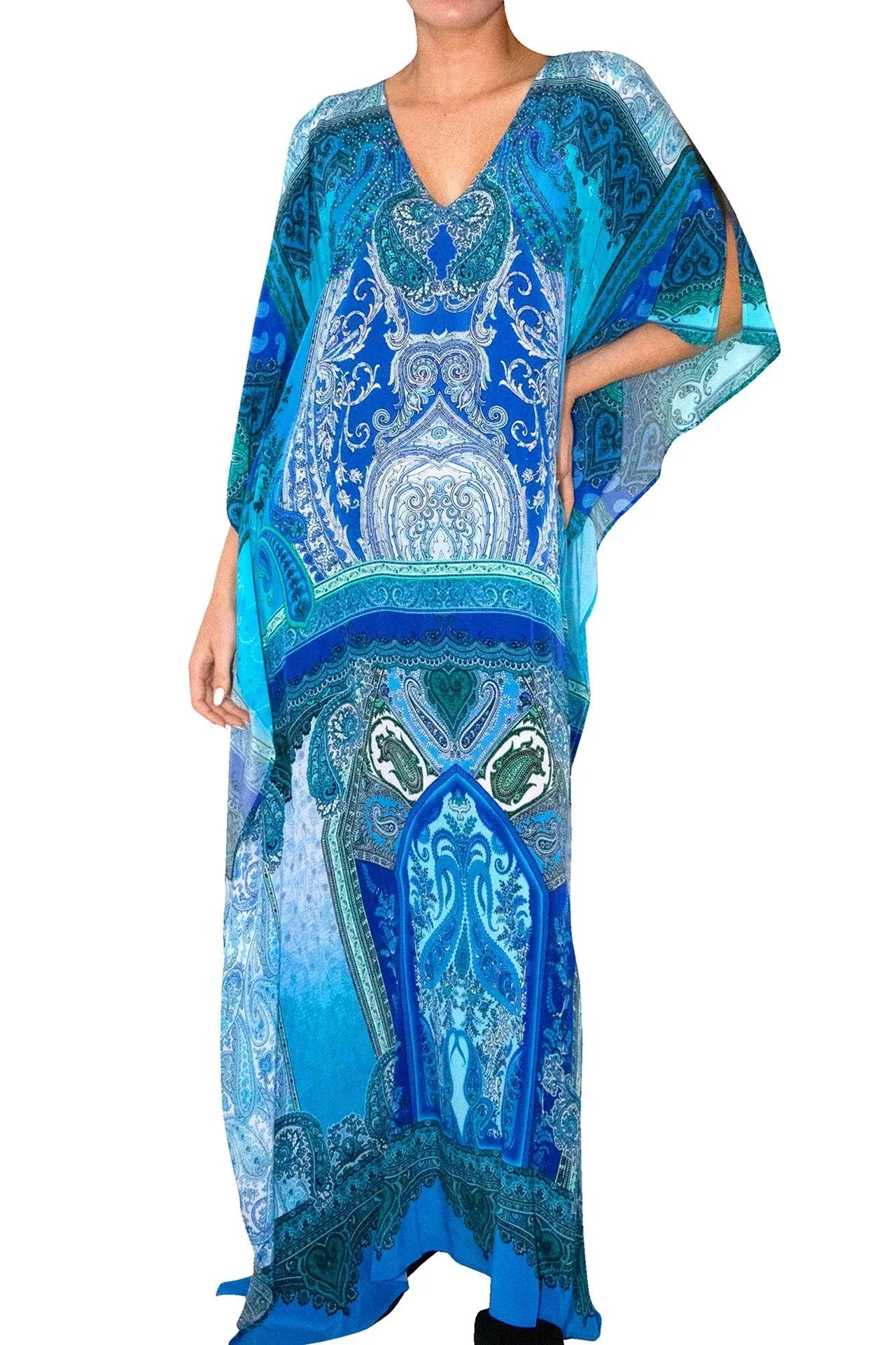 Designer Blue Kaftan Dress