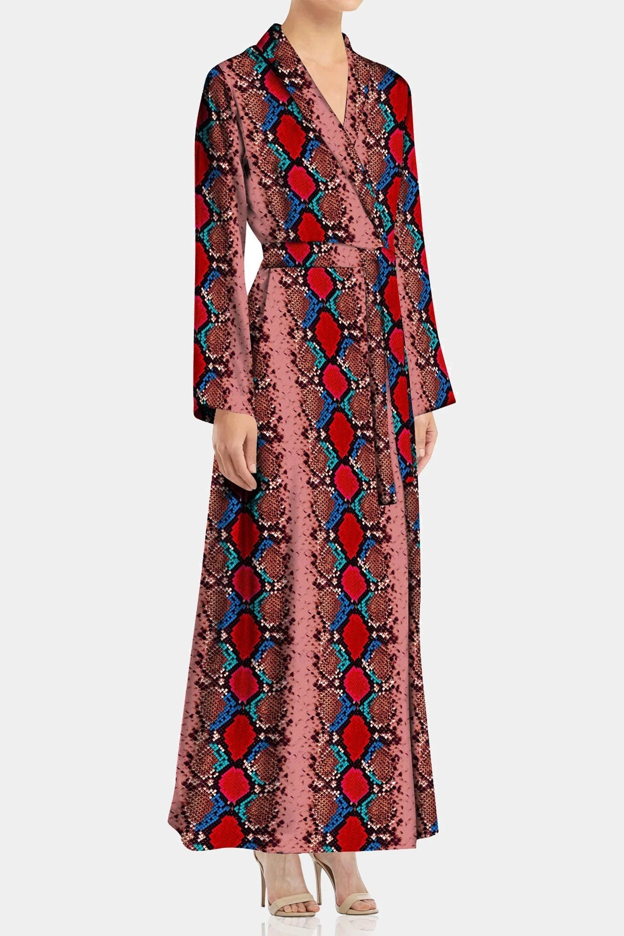 Blood Stone  Long Wrap Dress Made With Cupro
