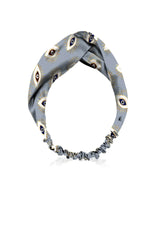 Biodegrabble Vegan Fabrics Headband in Evile Eye  Grey