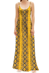 Cupro vegan silk gown cami dress slip in golden cob