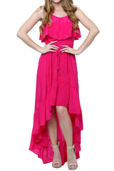 Cami Hi Low Dress in Fuchsia