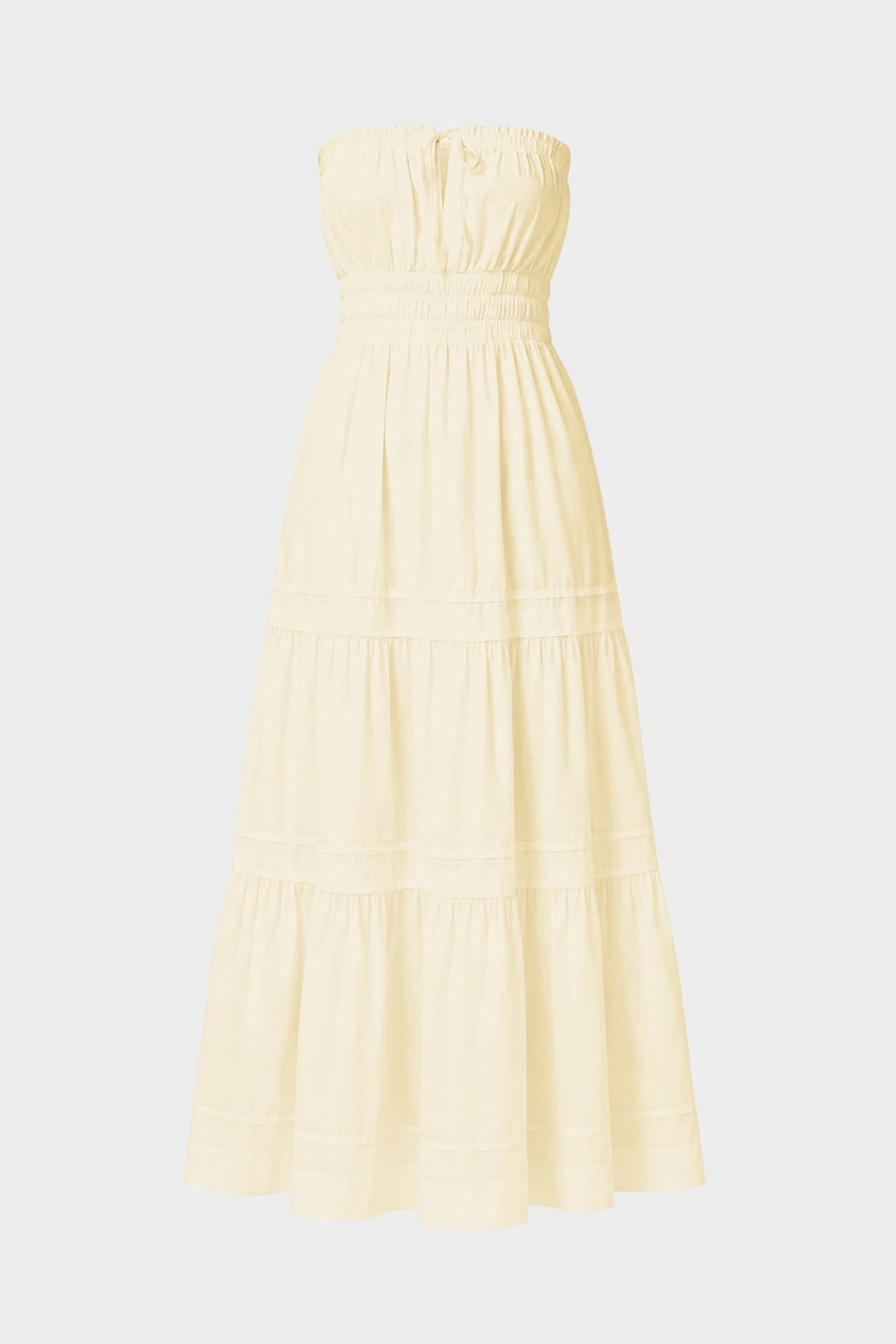 Champagne Sleeveless Tiered Maxi Dress – Cotton Brunch Dress