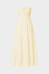 Champagne Sleeveless Tiered Maxi Dress – Cotton Brunch Dress