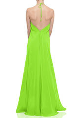 Designer Green Maxi Handkerchief Dress