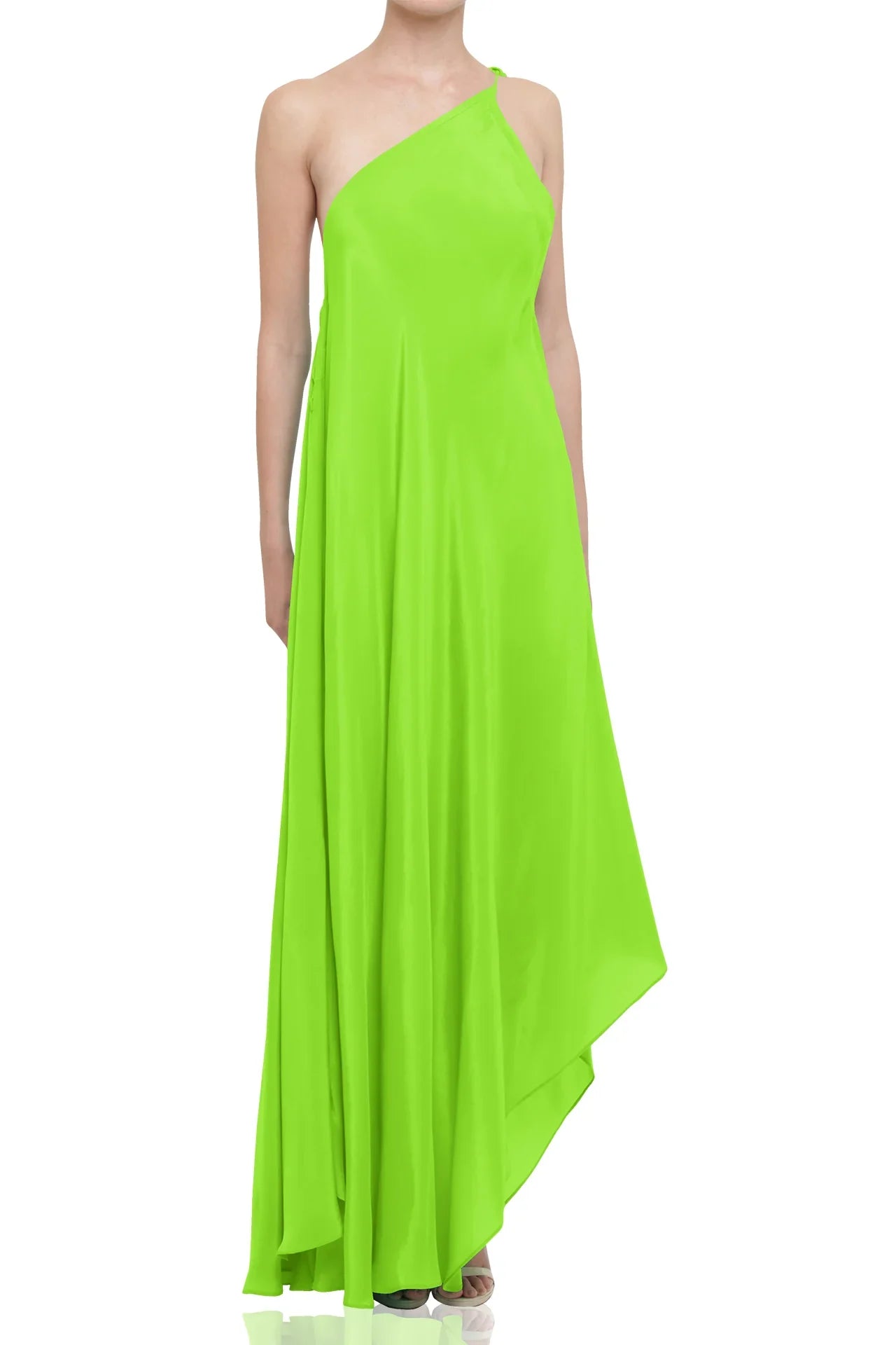 Designer Green Maxi Handkerchief Dress