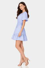 Icy Blue Comfortable Summer Dress for Women – Tiered Dress