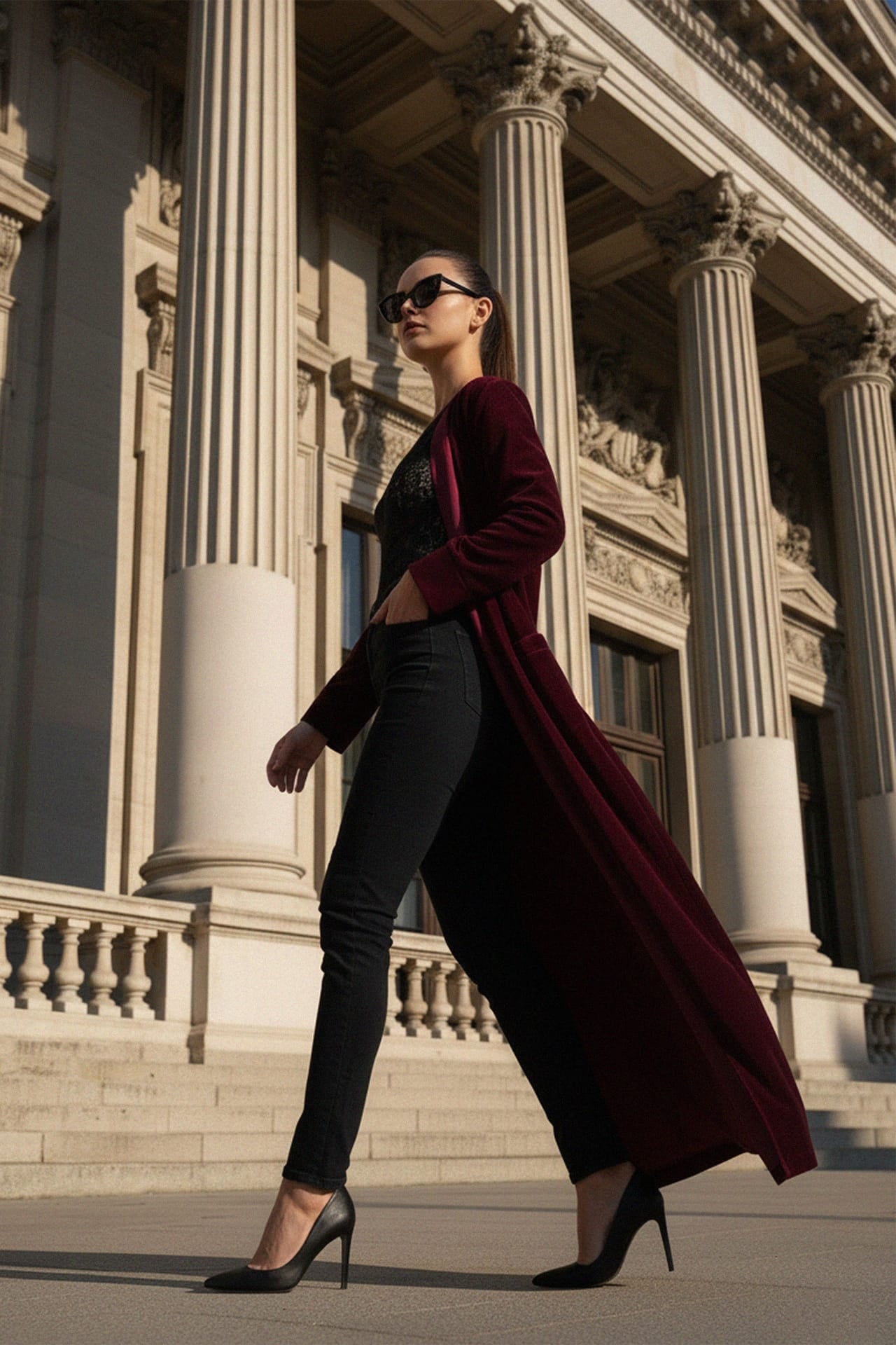Chic Long Duster Coat – Minimalist Layering Essential
