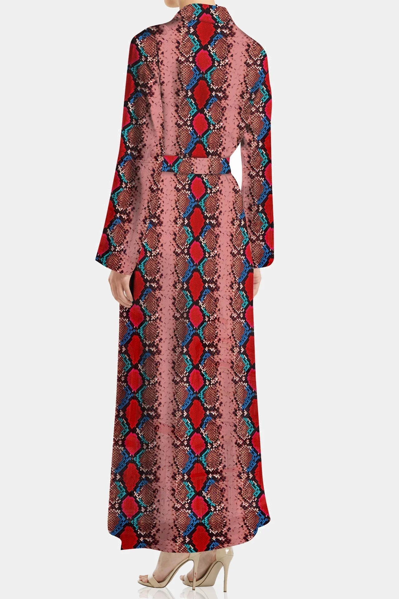 Blood Stone  Long Wrap Dress Made With Cupro
