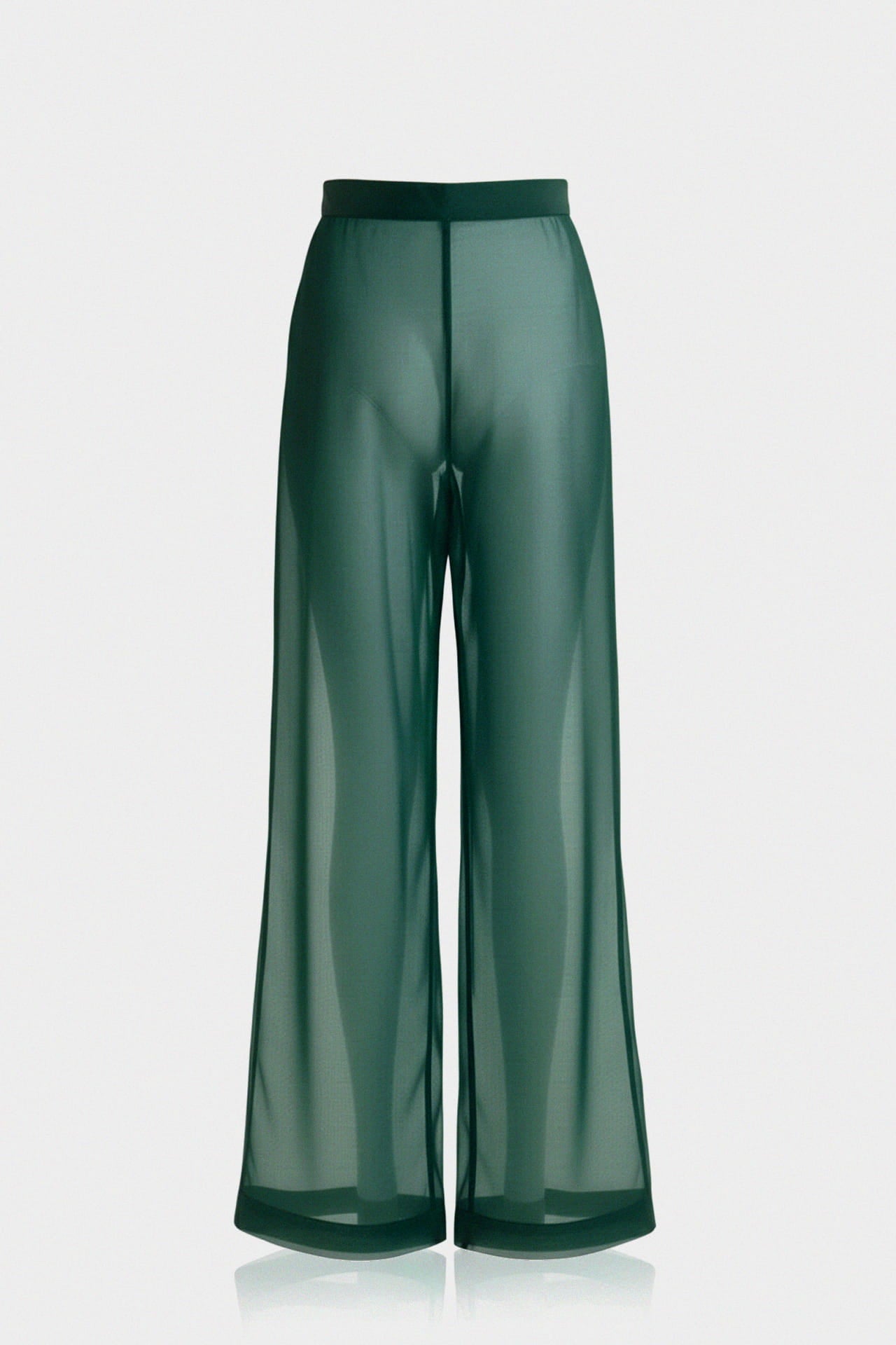 Celeste Dusty Teal Sheer Silk Organza Wide-Leg Pant