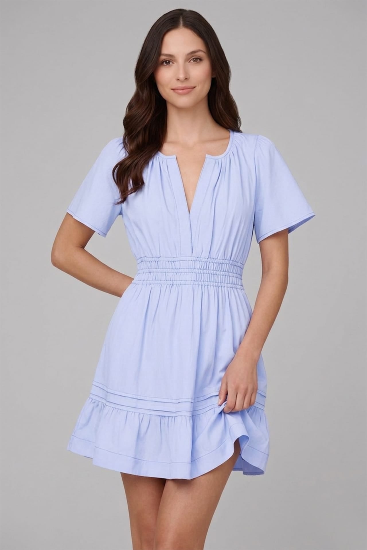 Icy Blue Comfortable Summer Dress for Women – Tiered Dress
