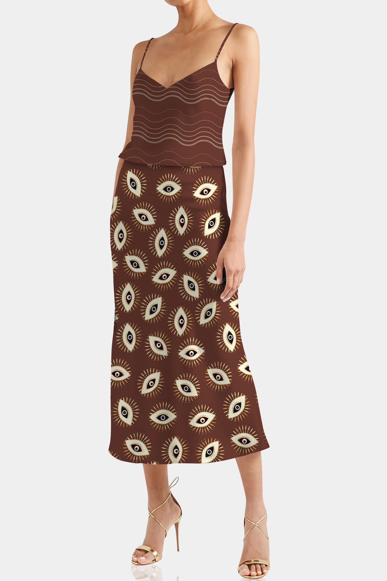 Brown Printed Co-Ord Set for Women