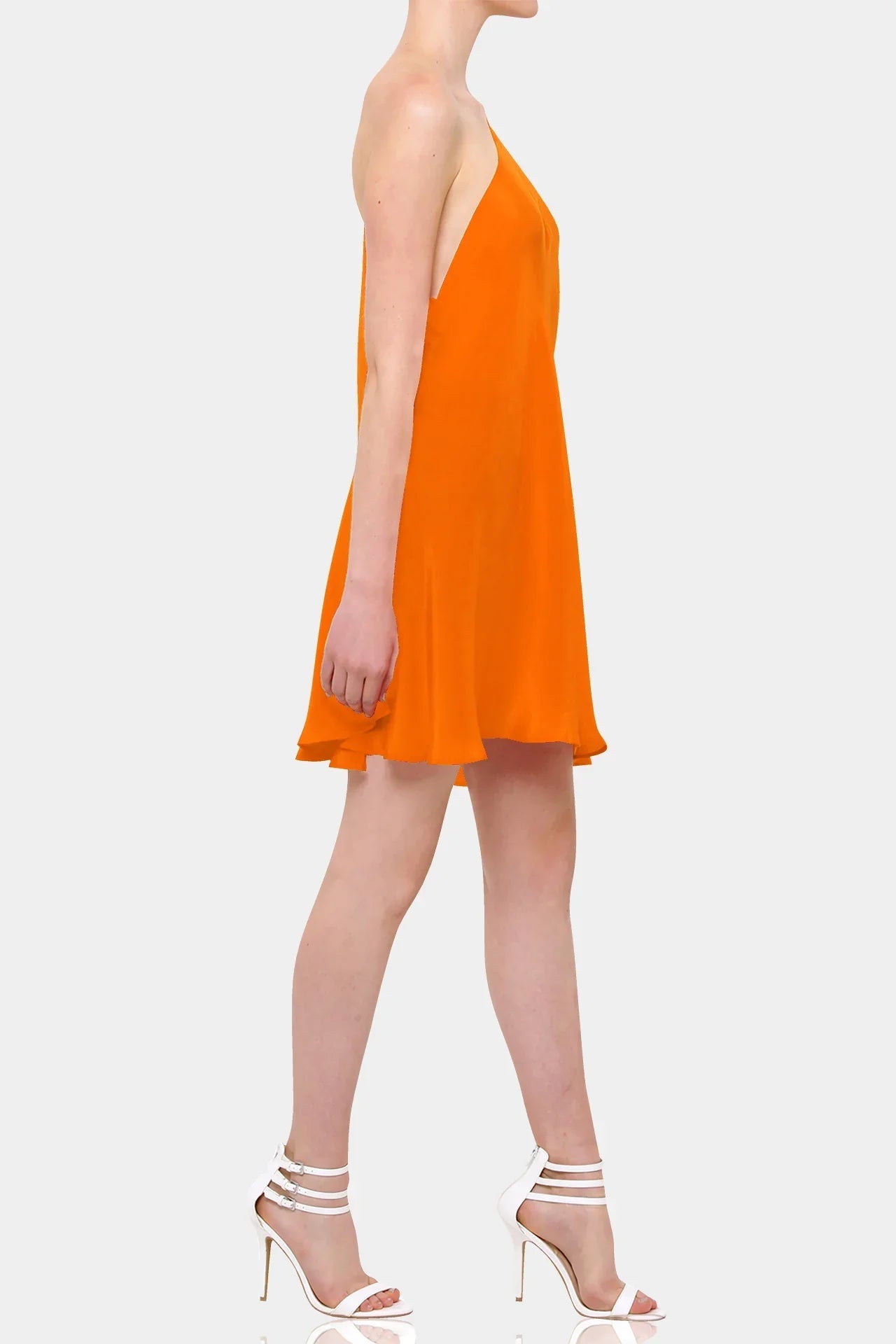 Burnt Orange Mini Handkerchief Dress