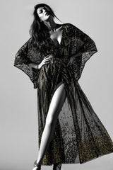 Chiffon Crystal Couture Caftan - Luxury Evening Wear Kaftan