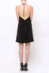 Designer Black Mini Handkerchief Dress