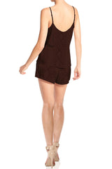 Brown Cupro Silk Camisole Top