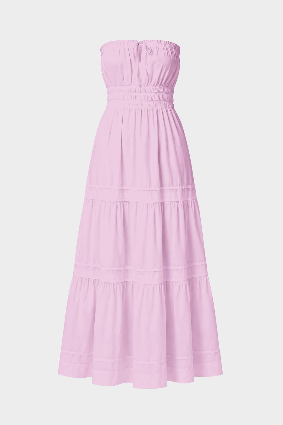 Candy Pink Cotton Poplin Maxi Dress – Strapless Vacation Dress for Women