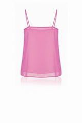 Blush Pink Sheer Silk Organza Cami Top