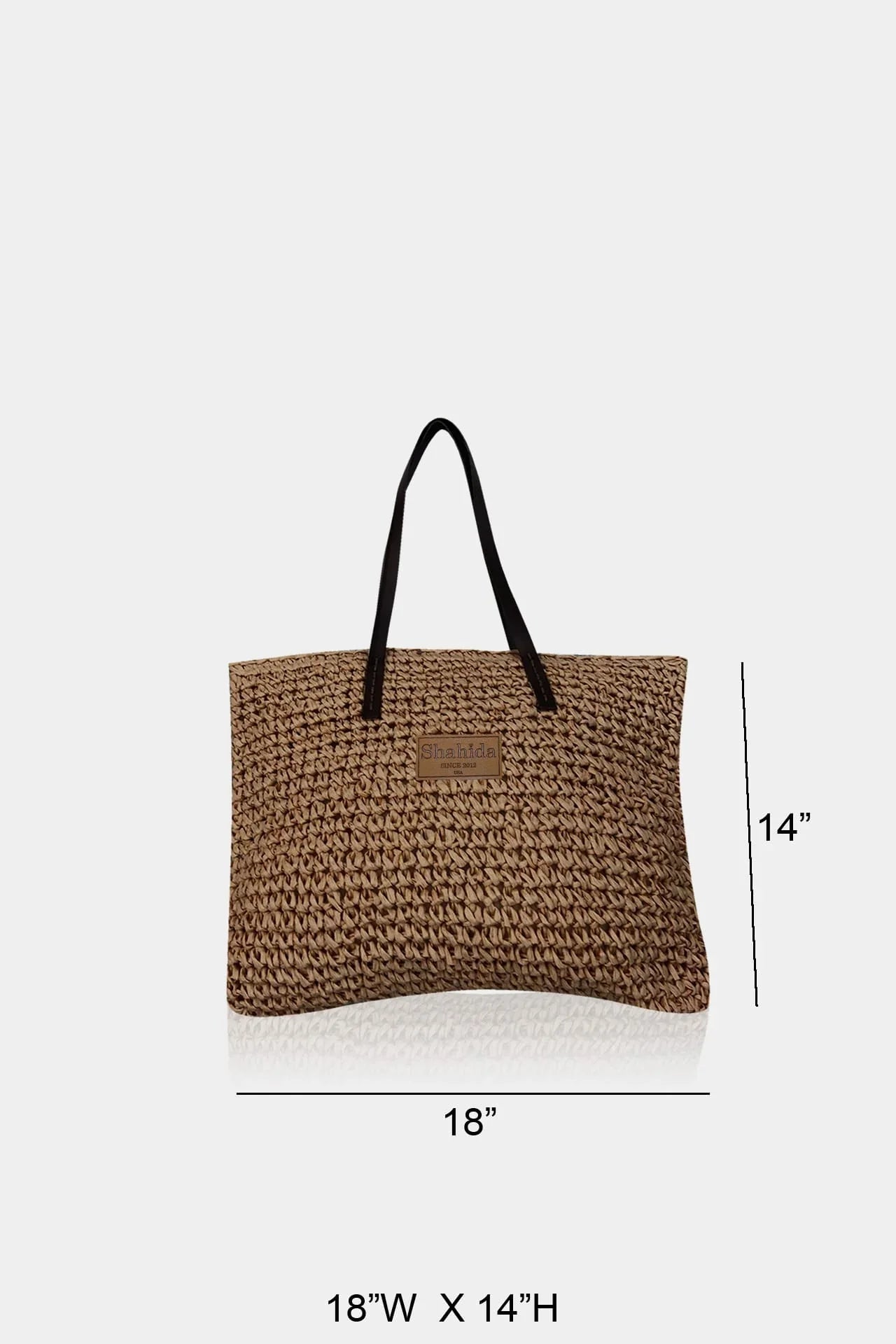 Brown Tote Bag With Black Handles