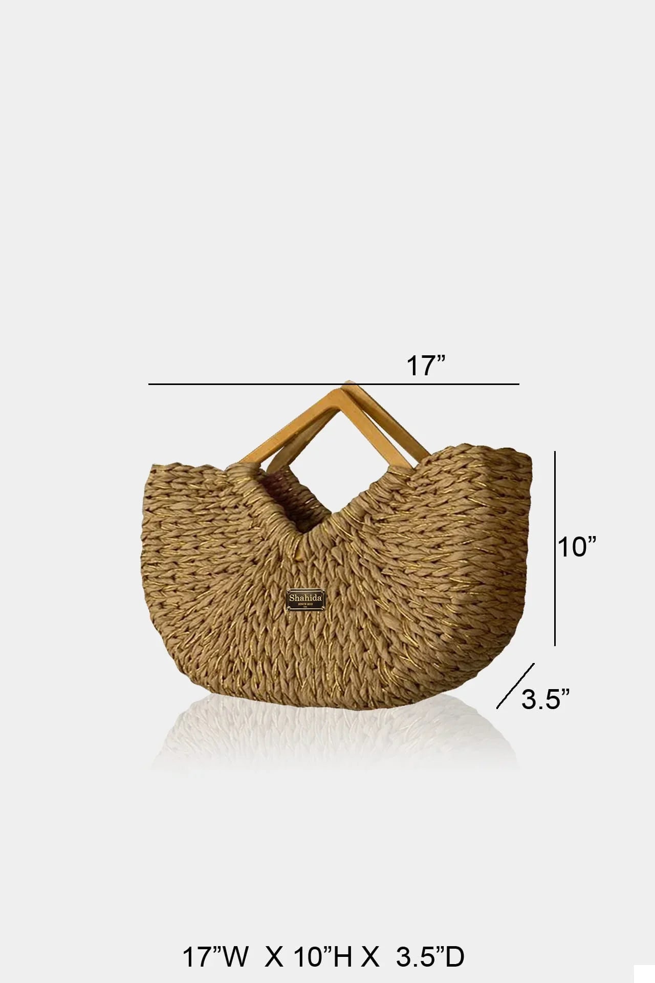 Brown Designer Bag With Wooden Handle