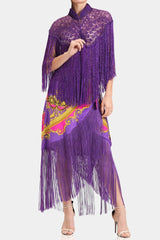 Crochet Short Jacket in Purple