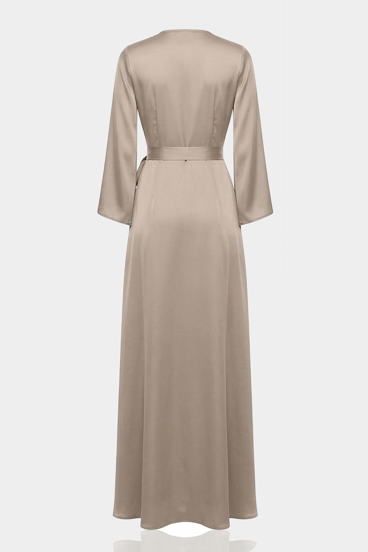 Champagne Taupe Wrap Maxi Dress – Best Flattering Wrap Dress for All Body Types Summer