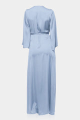Powder Blue Long Sleeve Floor Length Bridesmaid Dress
