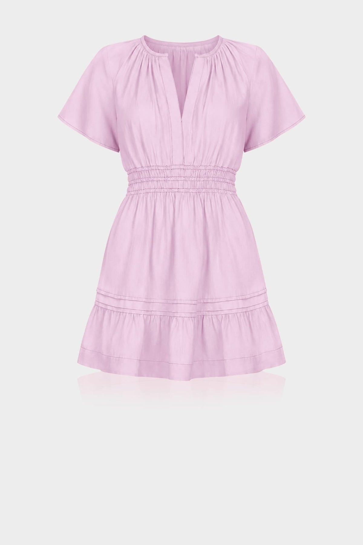 Candy Pink Flowy Mini Dress with Smocked Waist – Travel Friendly Dress