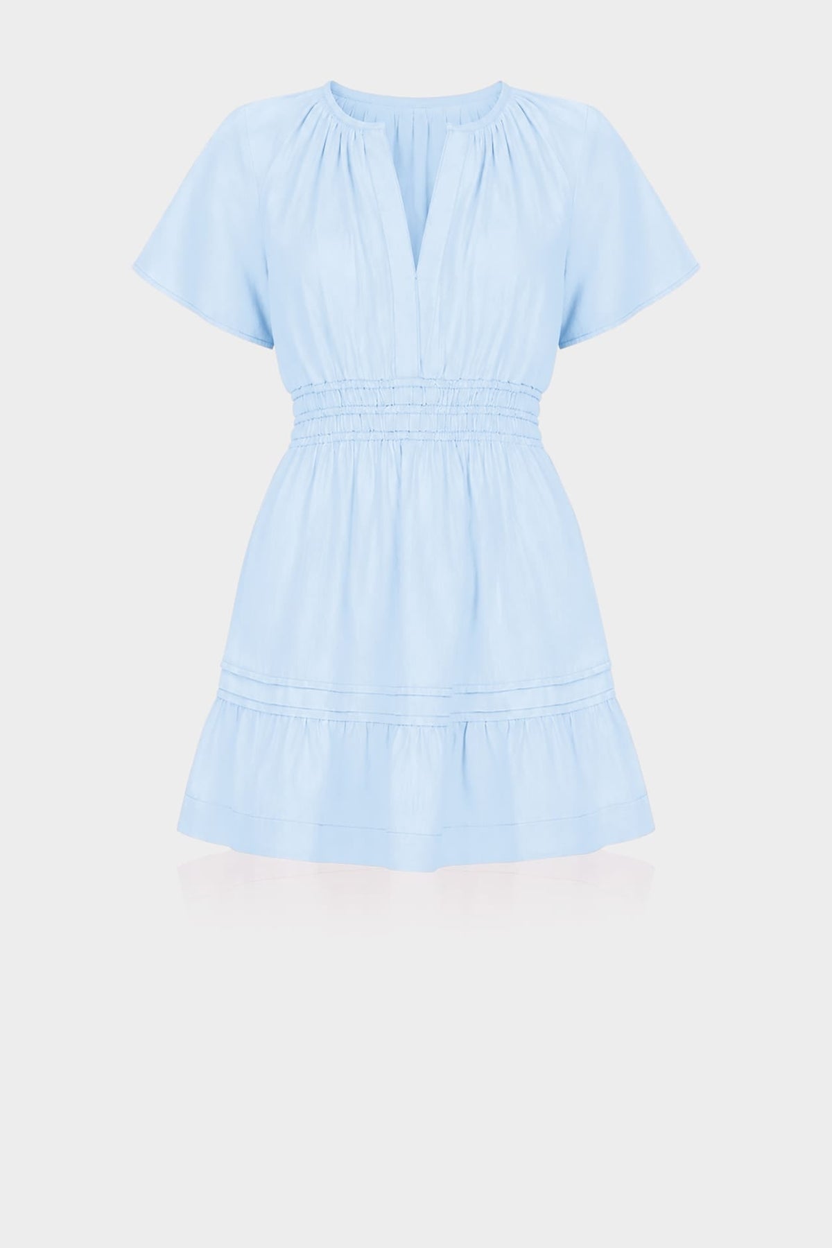 Luxury Sky Blue Lightweight Cotton Dress Perfect for Outdoor Dining