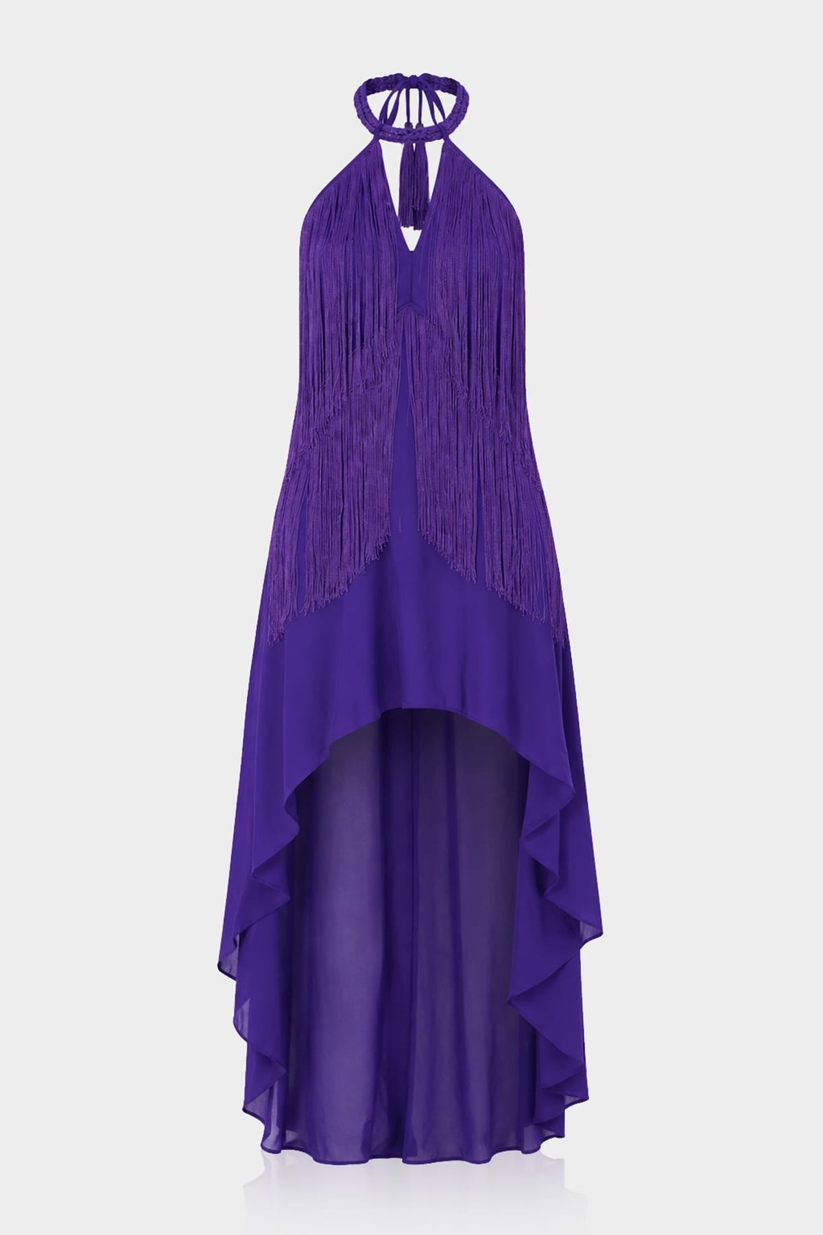 Carmina Purple Dress With Dancing Fringes