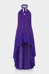 Carmina Purple Dress With Dancing Fringes