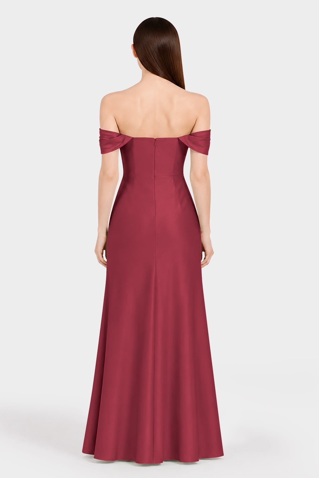 Classic Burgundy Convertible Evening Maxi Dress with Slit for Women – Gala Dress