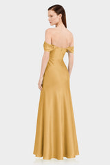 Butterscotch Wedding Guest Multiway Dress in Matte Satin – Luxury Convertible Maxi Dress