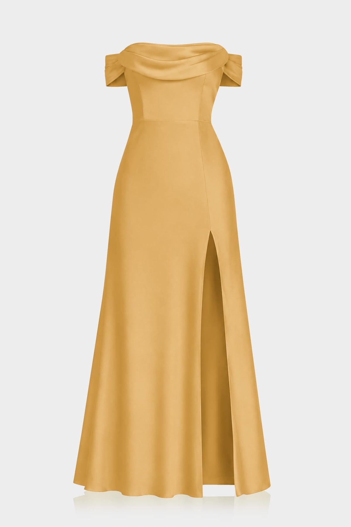 Butterscotch Wedding Guest Multiway Dress in Matte Satin – Luxury Convertible Maxi Dress
