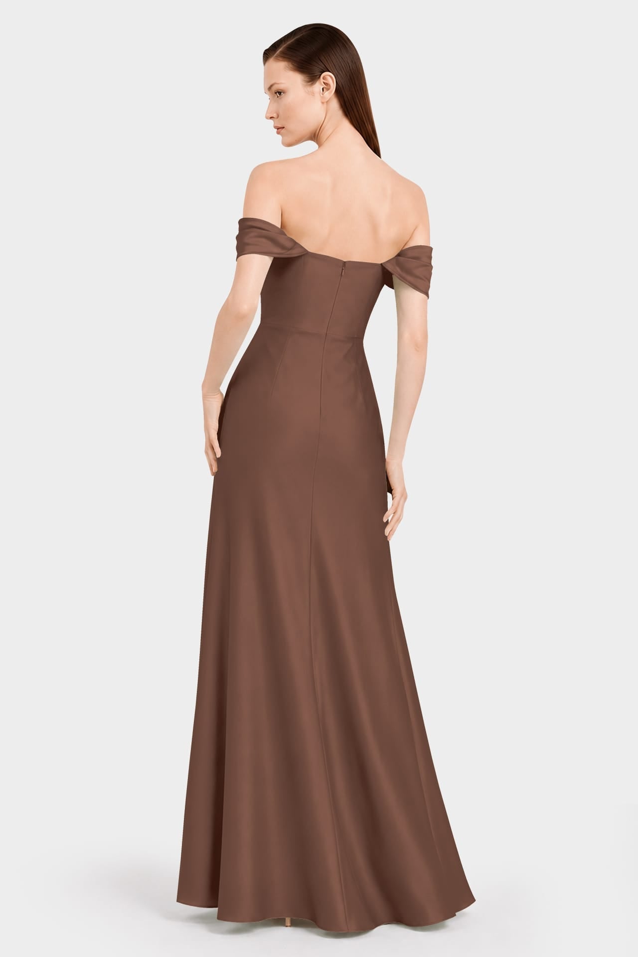 Chocolate Wedding Guest Multiway Dress in Matte Satin – Luxury Convertible Maxi Dress
