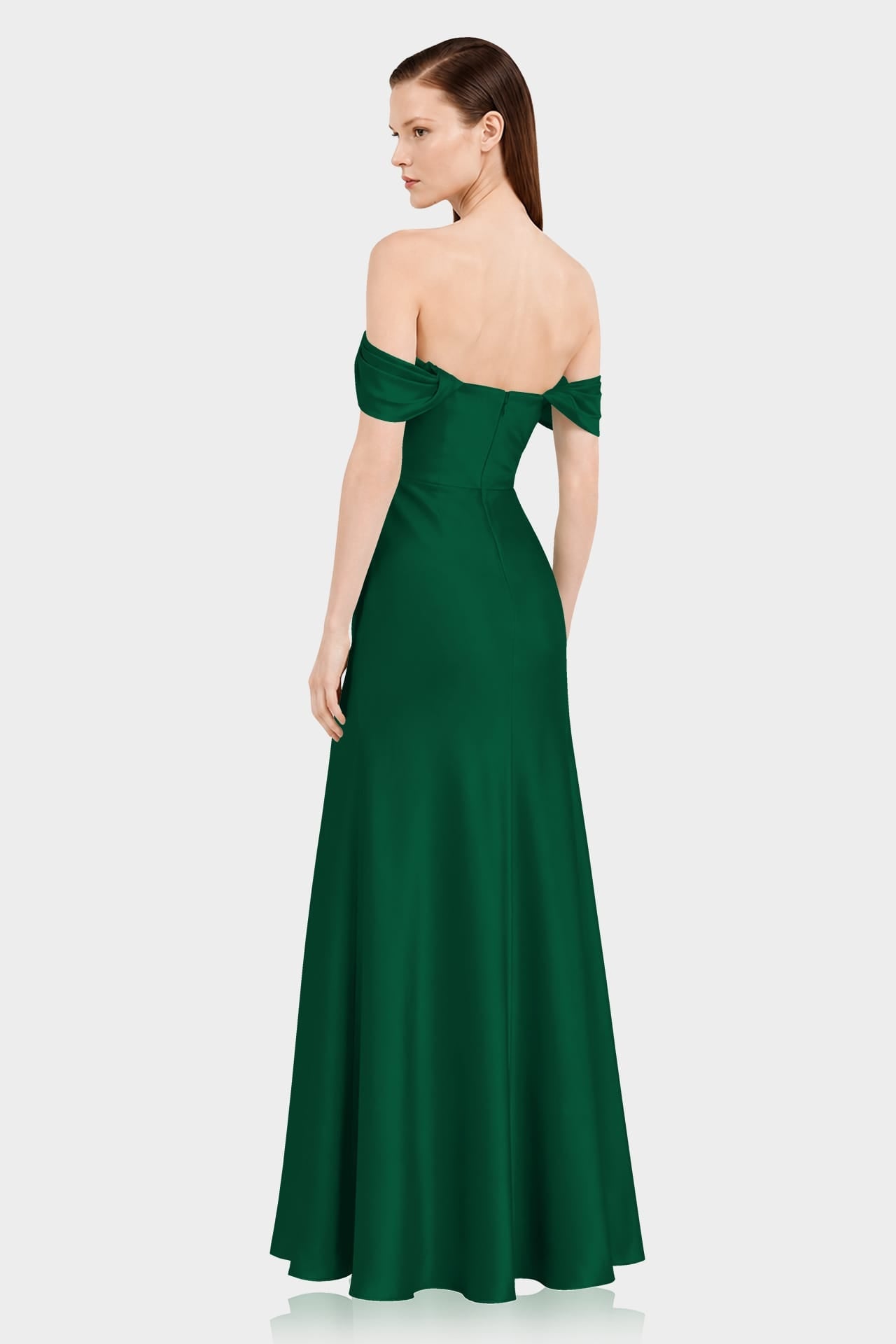 Designer Dark Green Multiway Satin Bridesmaid Dress – 3 Way Wear Formal Maxi