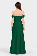 Designer Dark Green Multiway Satin Bridesmaid Dress – 3 Way Wear Formal Maxi