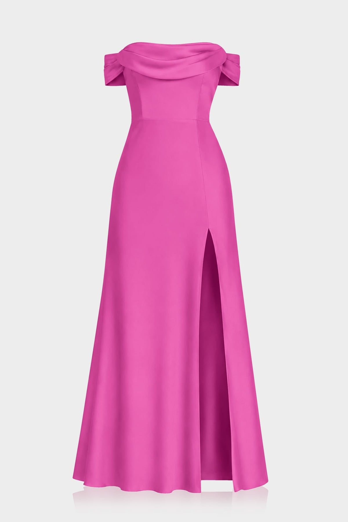 Convertible Fuchsia Satin Column Gown – Luxury Evening Dress