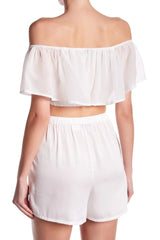 Bright White Ruffle Crop Top