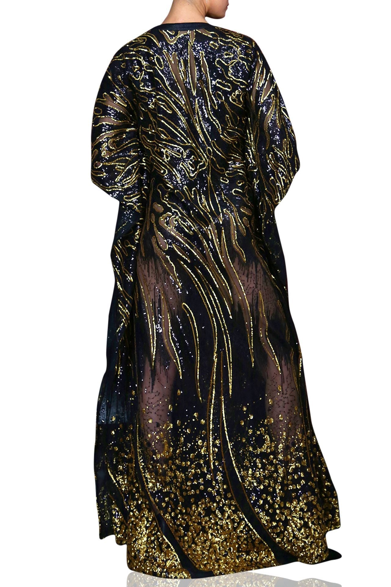 Chiffon Crystal Couture Caftan - Luxury Evening Wear Kaftan