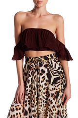 Crop Off Shoulder Top In Solid