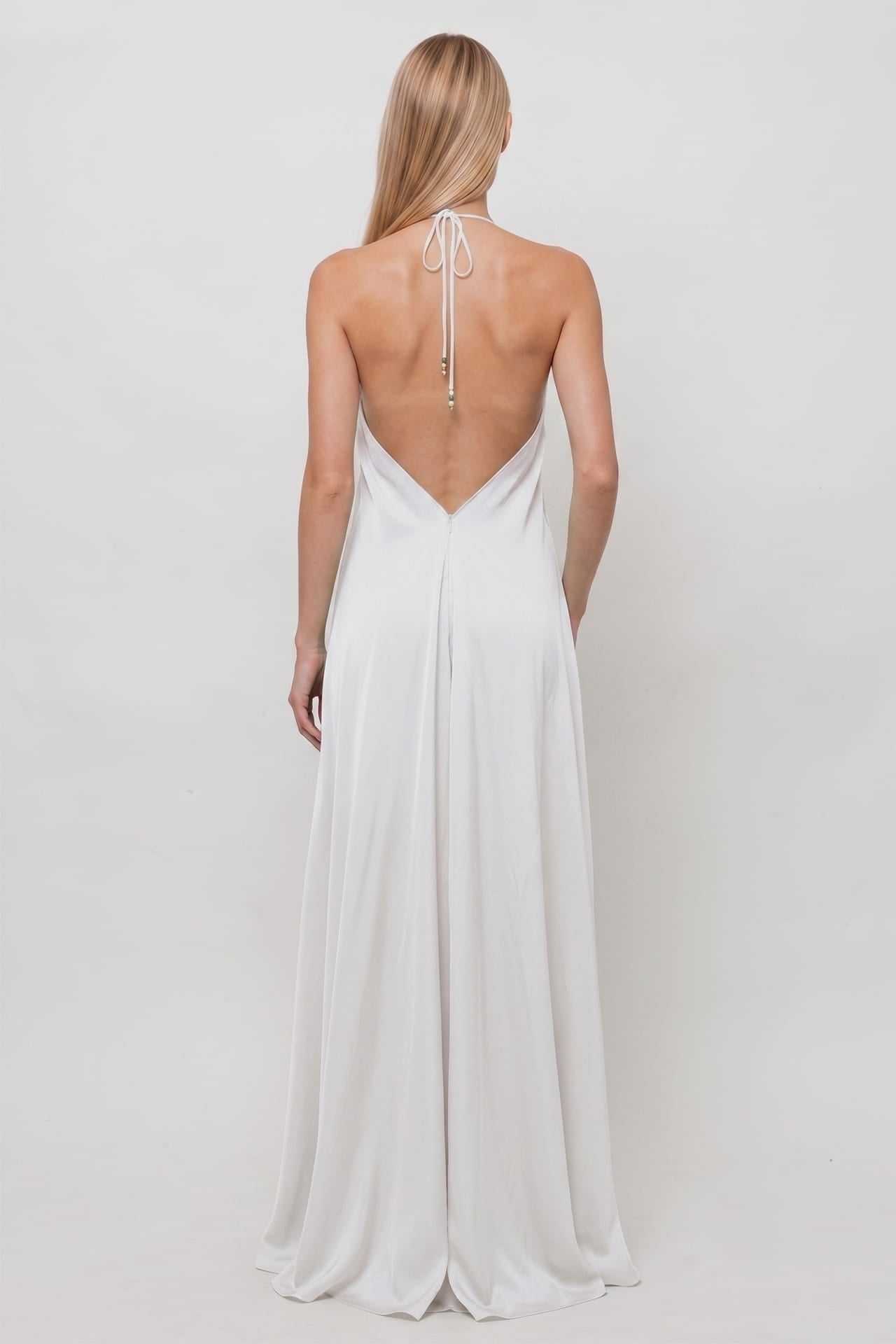Convertible White Halter Wedding Dress