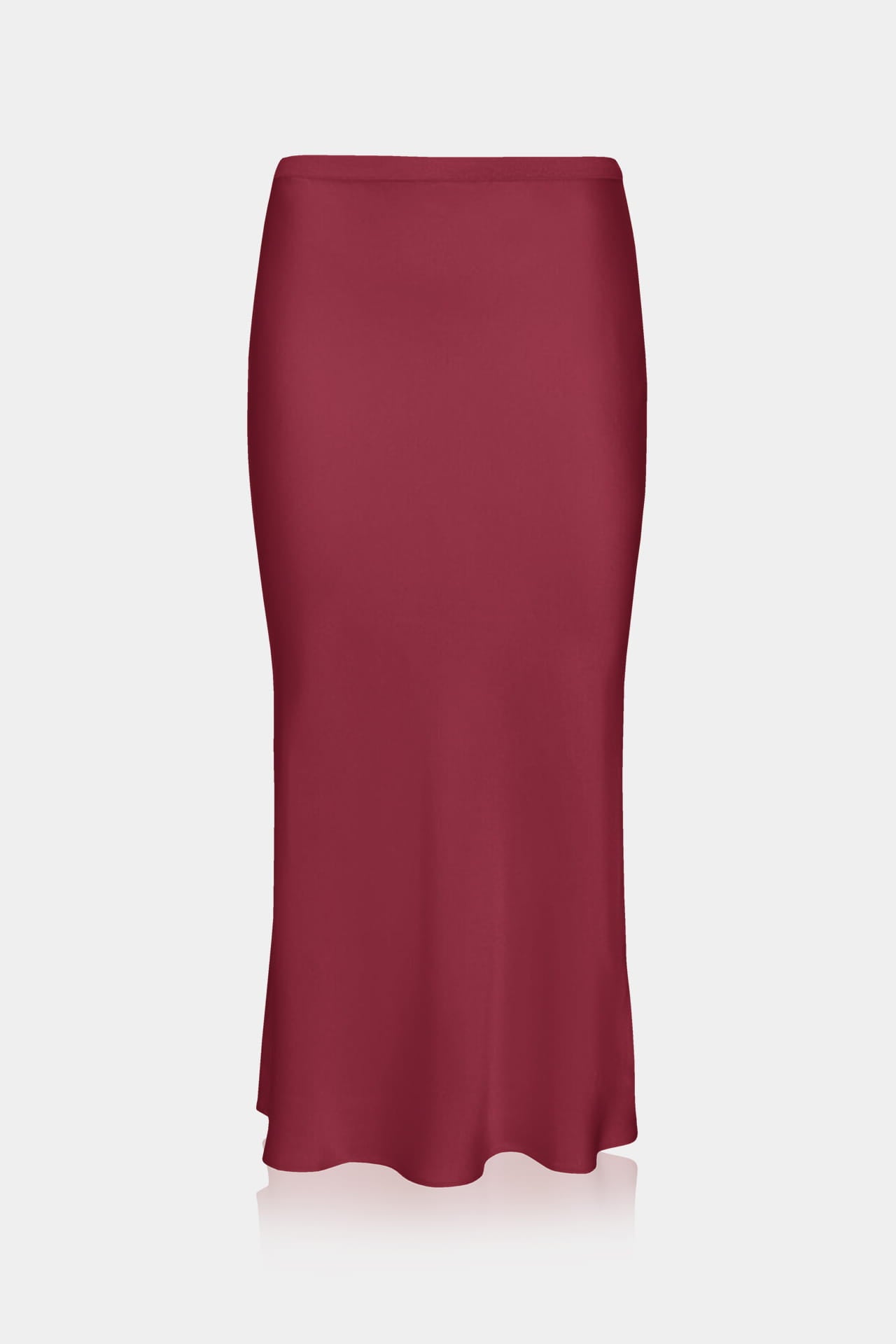 Bordeaux Luxe Satin Midi Skirt