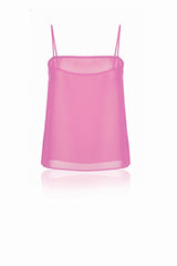 Blush Pink Sheer Silk Organza Cami Top