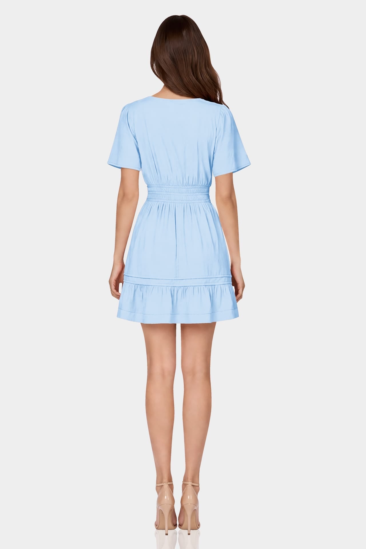 Luxury Sky Blue Lightweight Cotton Dress Perfect for Outdoor Dining